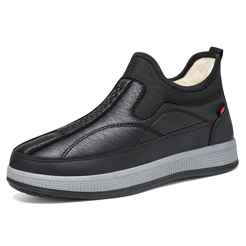 Zapatos de cuero masculinos con terciopelo (etiqueta roja)