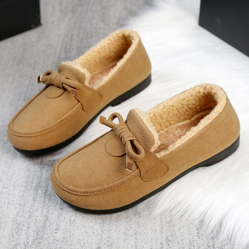 Zapatos planos casuales y cálidos