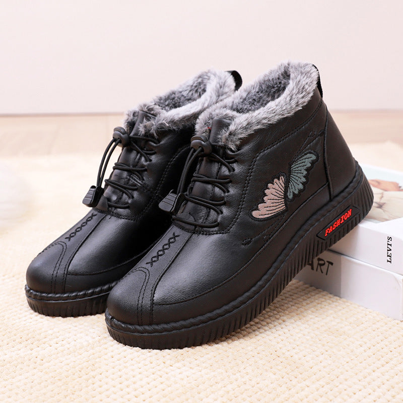 (dos alas) zapatos de cuero y algodón para mujeres