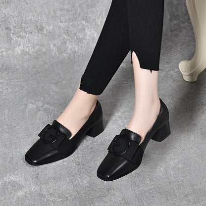 [Cuero genuino]Zapatos correctivos de tacón bajo