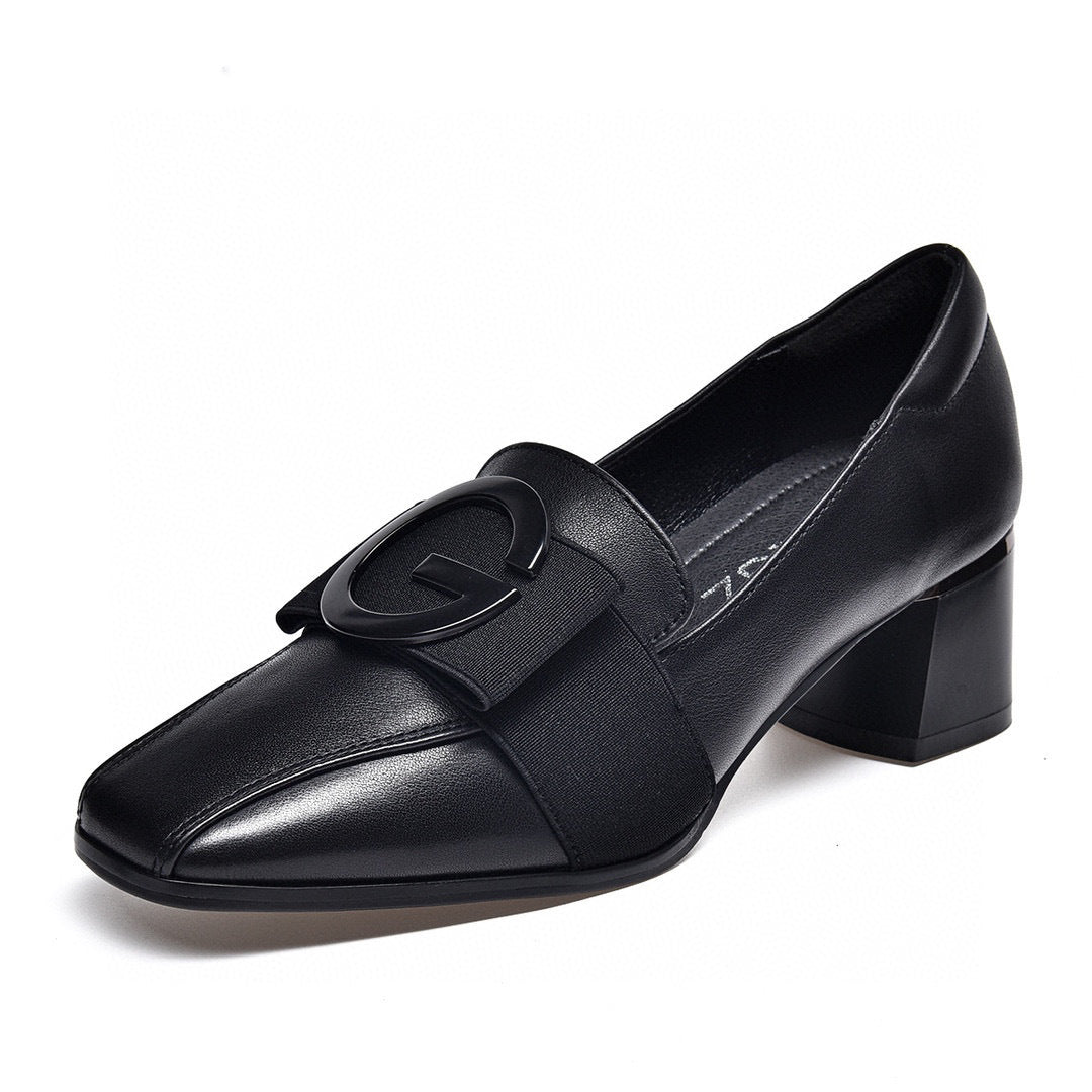 [Cuero genuino]Zapatos correctivos de tacón bajo