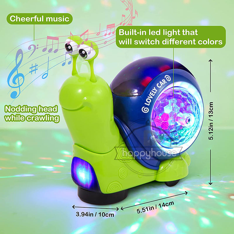 Juguete para gatear caracol (con proyección musical LED)