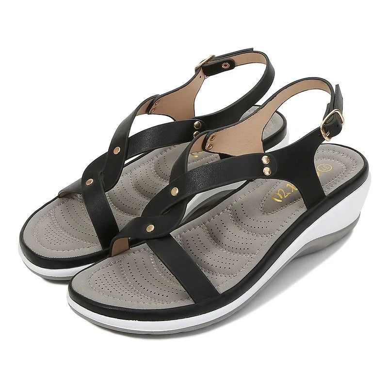 Sandalias de playa para mujer con punta redonda