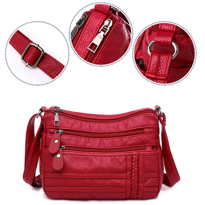 Bolso bandolera de piel lavada suave