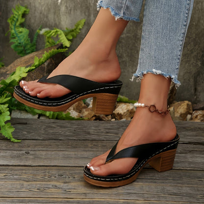 Sandalias de dedo de tacón para mujer