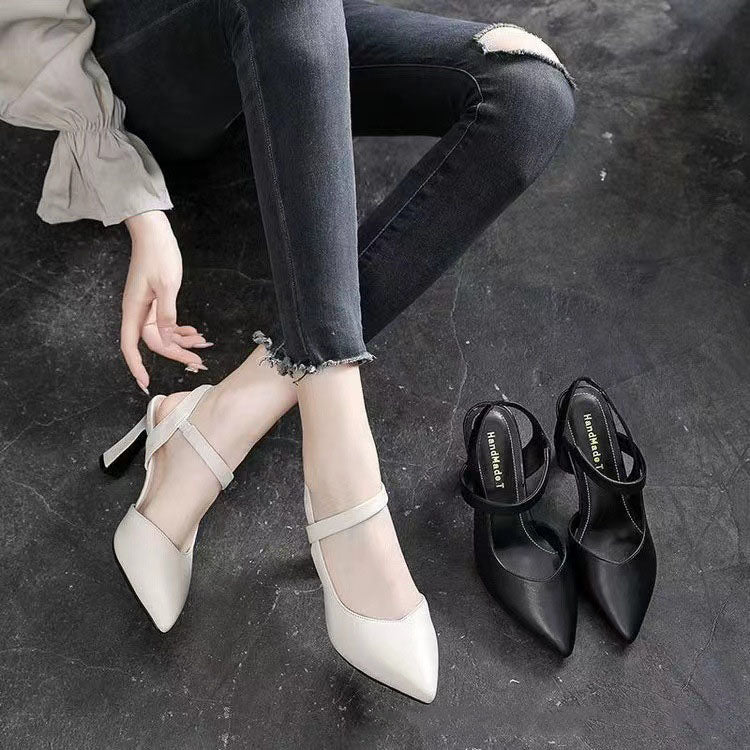 Sandalias de tacón de aguja puntiagudas