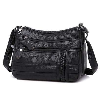 Bolso bandolera de piel lavada suave
