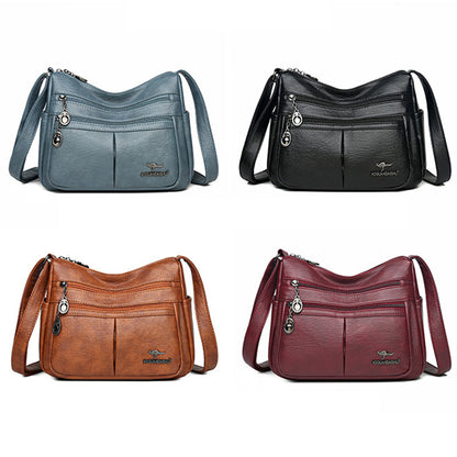 Bolso bandolera texturizado multibolsillos