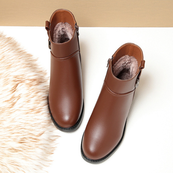Botas de cuero para mujeres (piedras preciosas de medio mes)