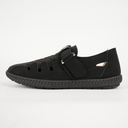 Elegantes sandalias huecas de piel