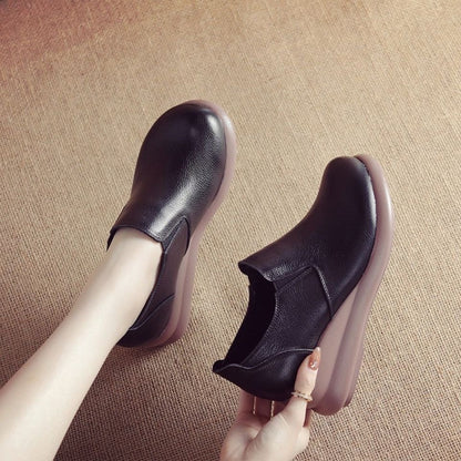Zapatos de plataforma de piel de vacuno de grano superior