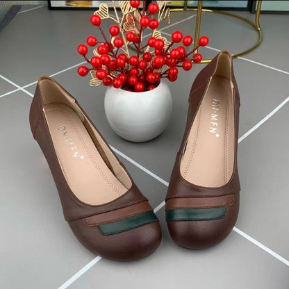 Zapatos de piel con bloques de color retro