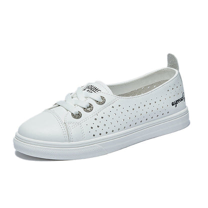 Zapatos blancos huecos de cuero genuino