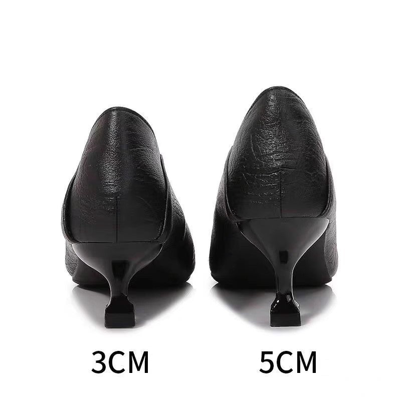 Tacones altos de cuero femenino (anticolisión)