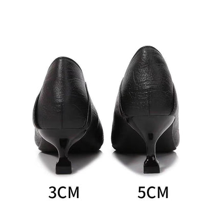 Tacones altos de cuero femenino (anticolisión)