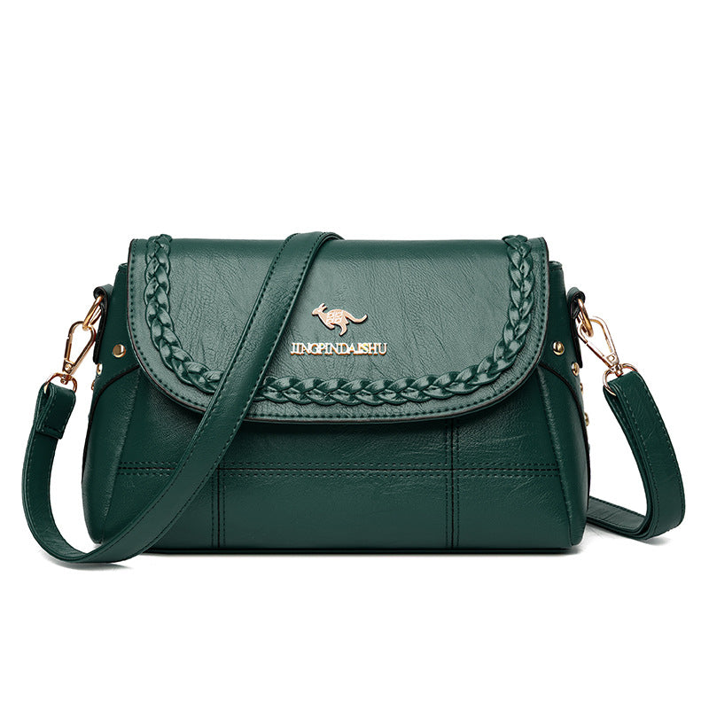 Bolso bandolera tejido piel suave gran capacidad