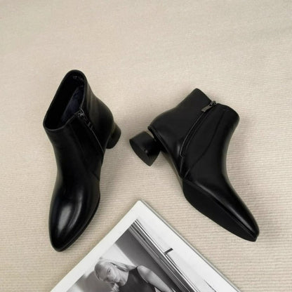 Tacones altos de Botas de cuero (tacones de color plateado)