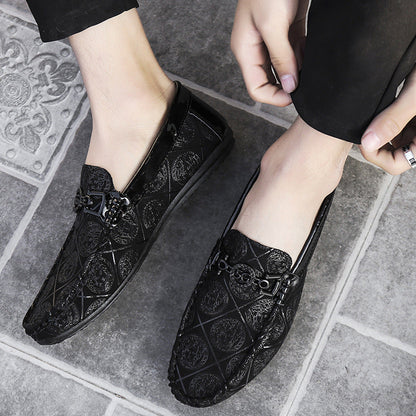 Mocasines de conducir casuales para hombre de suela blanda