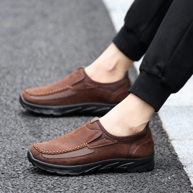Zapatos de piel auténtica para hombre, estilo británico