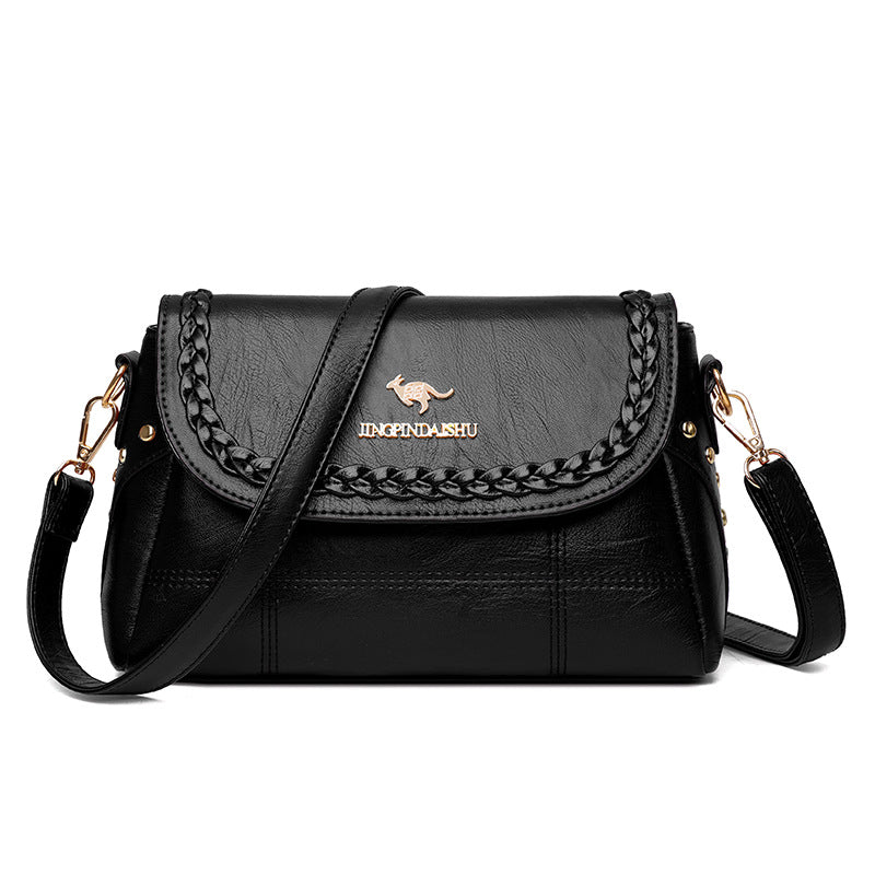 Bolso bandolera tejido piel suave gran capacidad