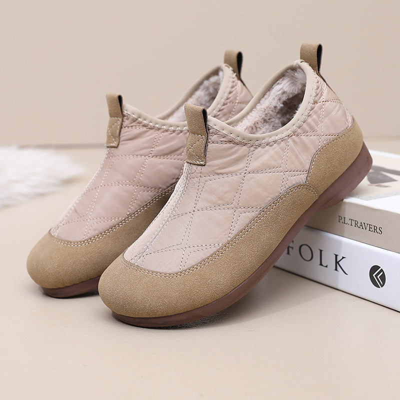 Zapatos de algodón sin cordones con suela blanda