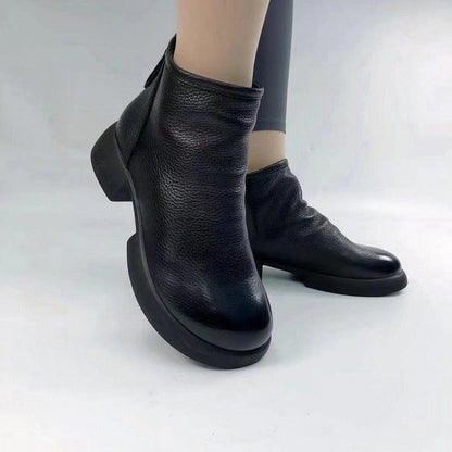 Botas de cuero para mujeres (marrón oscuro)
