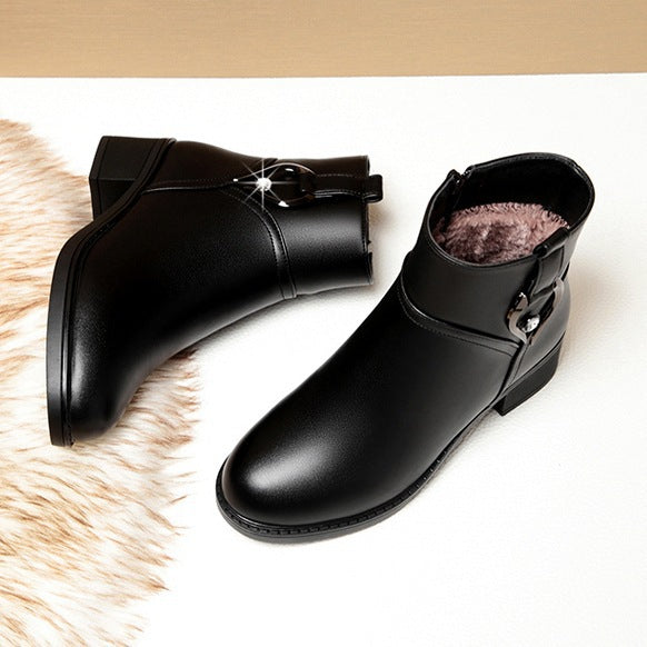 Botas de cuero para mujeres (piedras preciosas de medio mes)