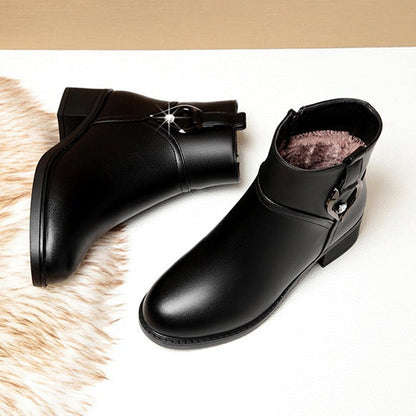 Botas de cuero para mujeres (piedras preciosas de medio mes)