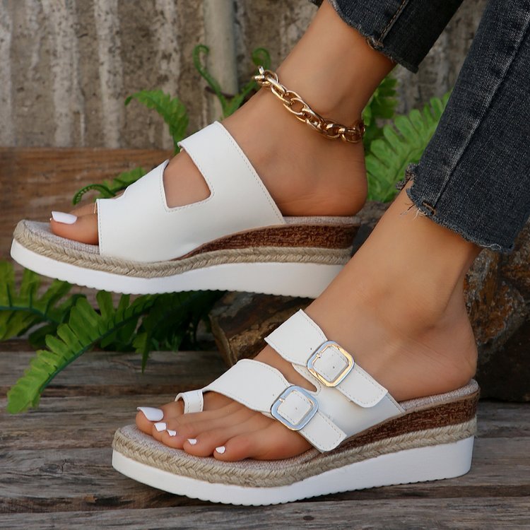 Sandalias cuña boca de pescado