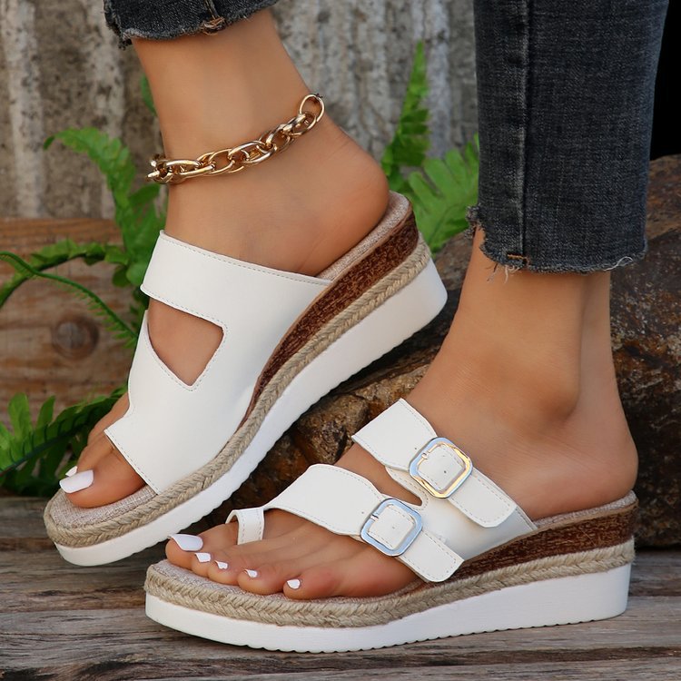 Sandalias cuña boca de pescado