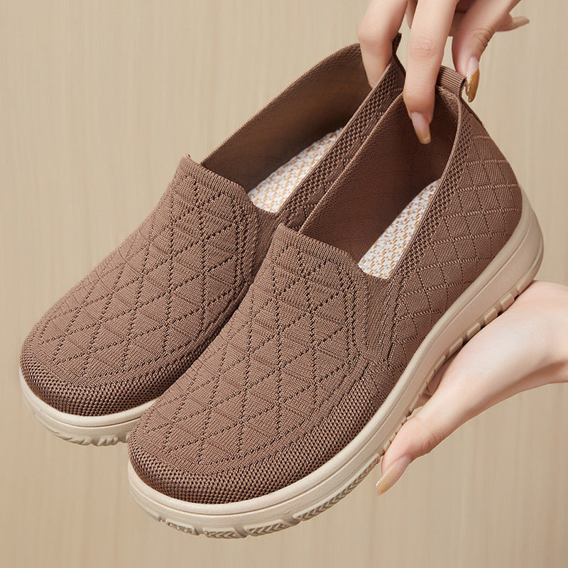 Zapatos casuales cómodos de suela gruesa y punta redonda