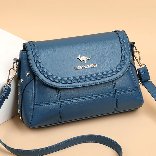 Bolso bandolera tejido piel suave gran capacidad
