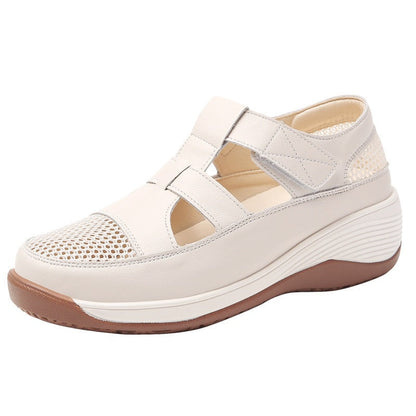Zapatos de plataforma de cuero con malla26706