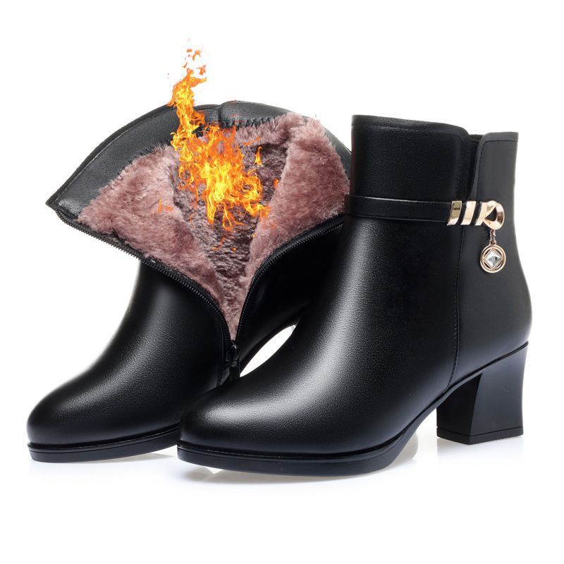 Botas de cuero para mujeres (piedras preciosas de nudo)