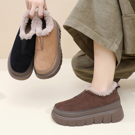 Botas de nieve sin cordones con plataforma