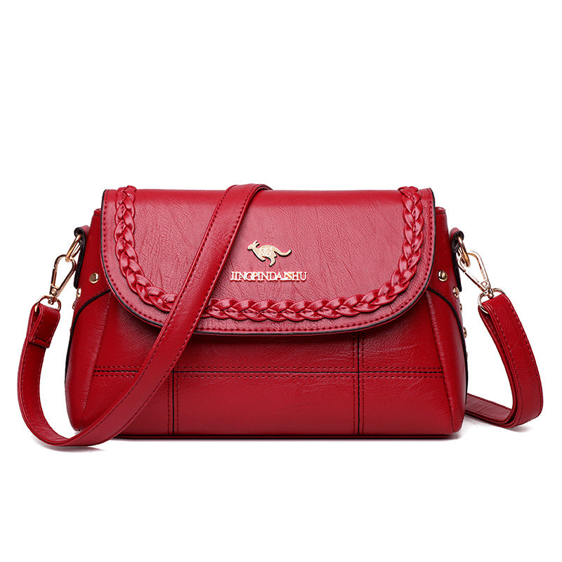 Bolso bandolera tejido piel suave gran capacidad