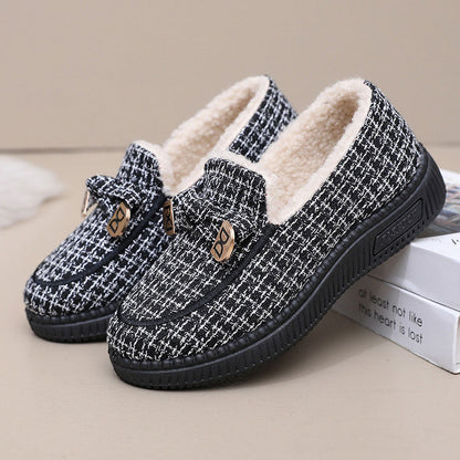 Zapatos planos de algodón cálido y elegantes
