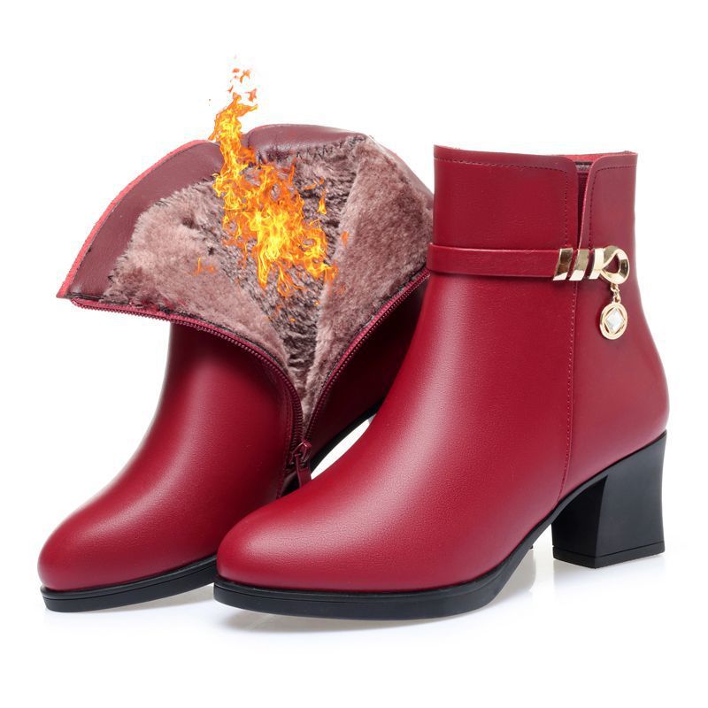 Botas de cuero para mujeres (piedras preciosas de nudo)