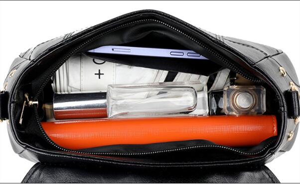 Bolso bandolera tejido piel suave gran capacidad