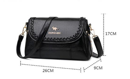Bolso bandolera tejido piel suave gran capacidad