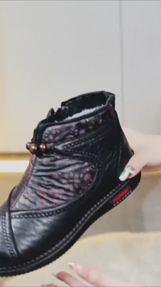 Zapatos de mujer de piel y algodón (estampado)